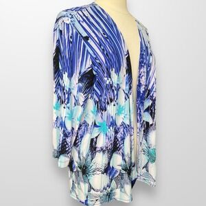 Chico's Easywear Women's Size 3 L Cardigan‎ Tunic Stretch Flowy 3/4 Sleeve